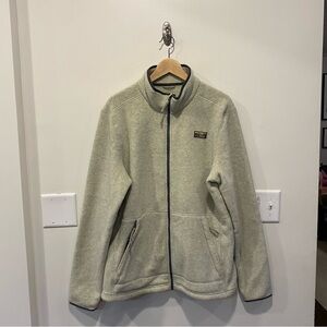 L.L.Bean Mountain Classic Fleece Jacket men’s large tall oatmeal full zip